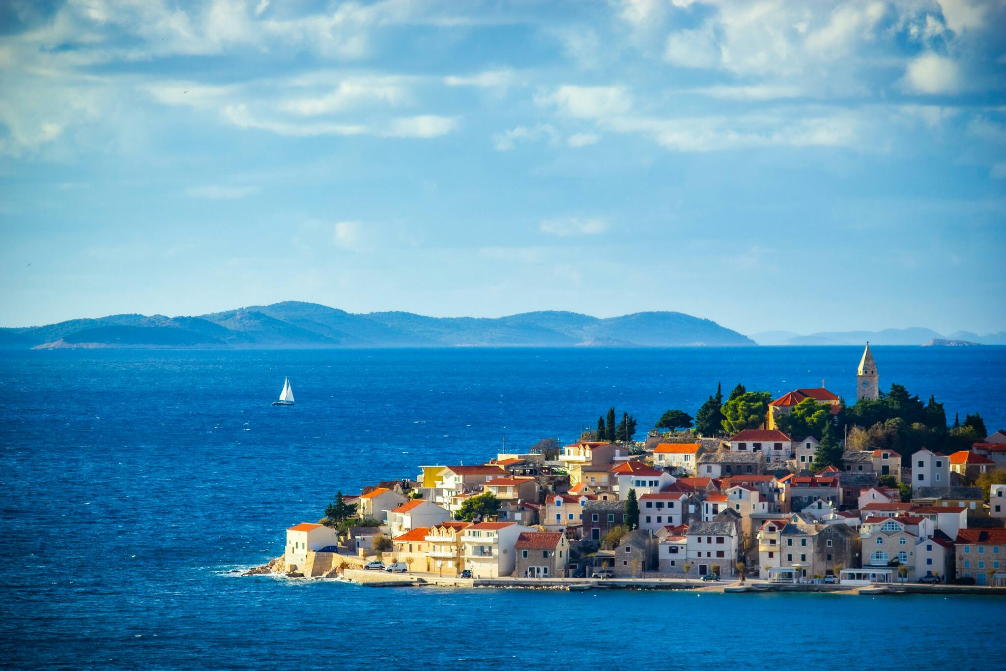 View over the old town to the Adriatic Sea