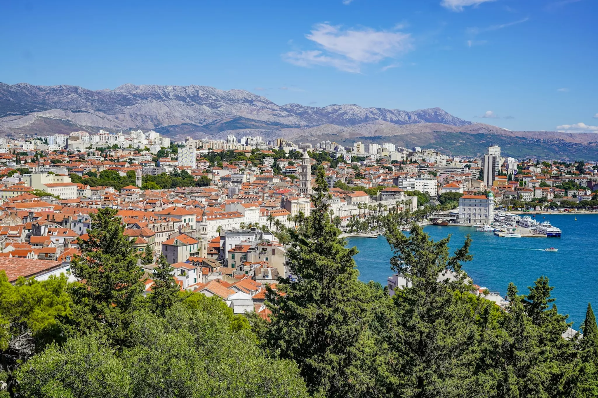 Blick vom Marjan Park auf die Altstadt von Split